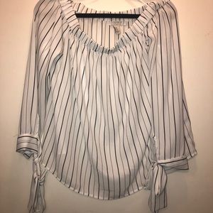 Forever 21 Off-The-Shoulder Striped Blouse